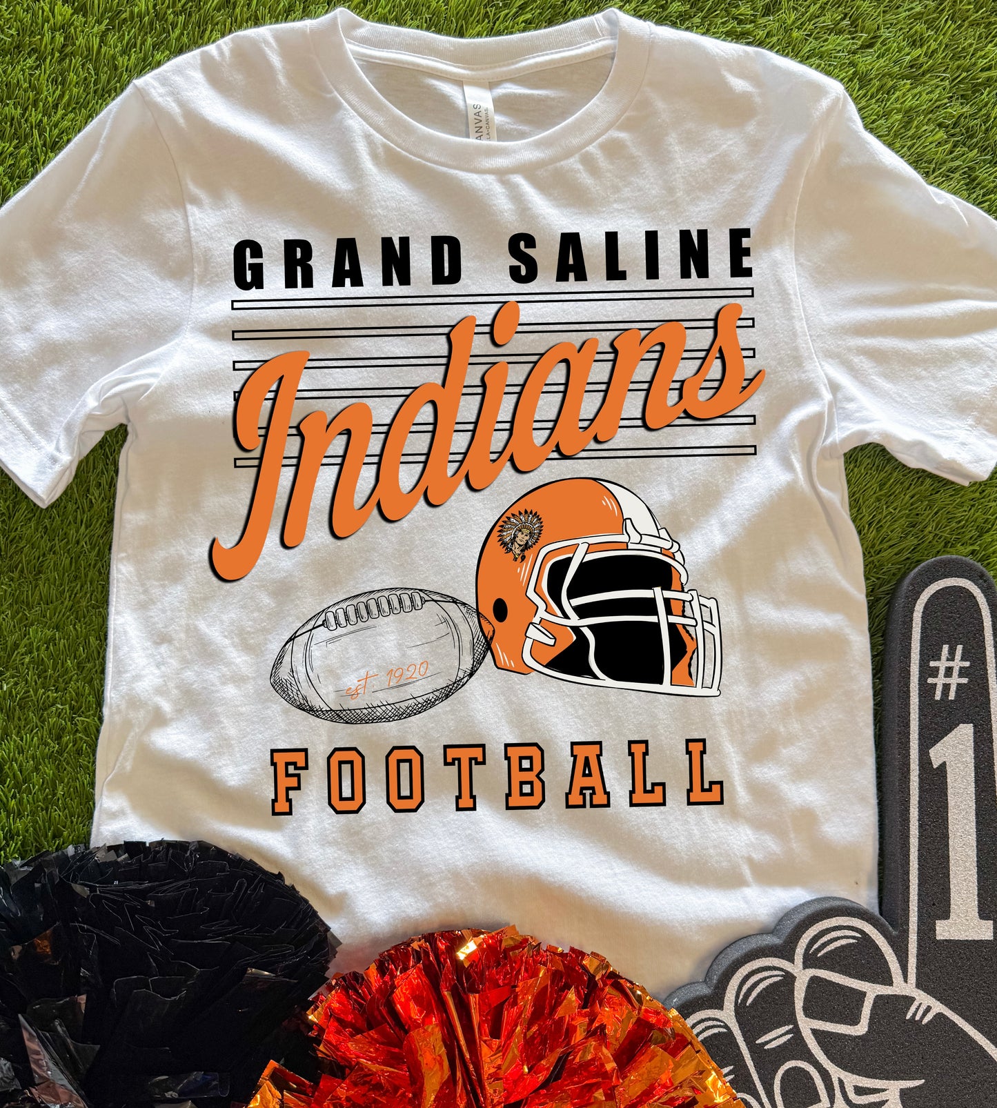 Grand Saline Indians Football Graphic Tee