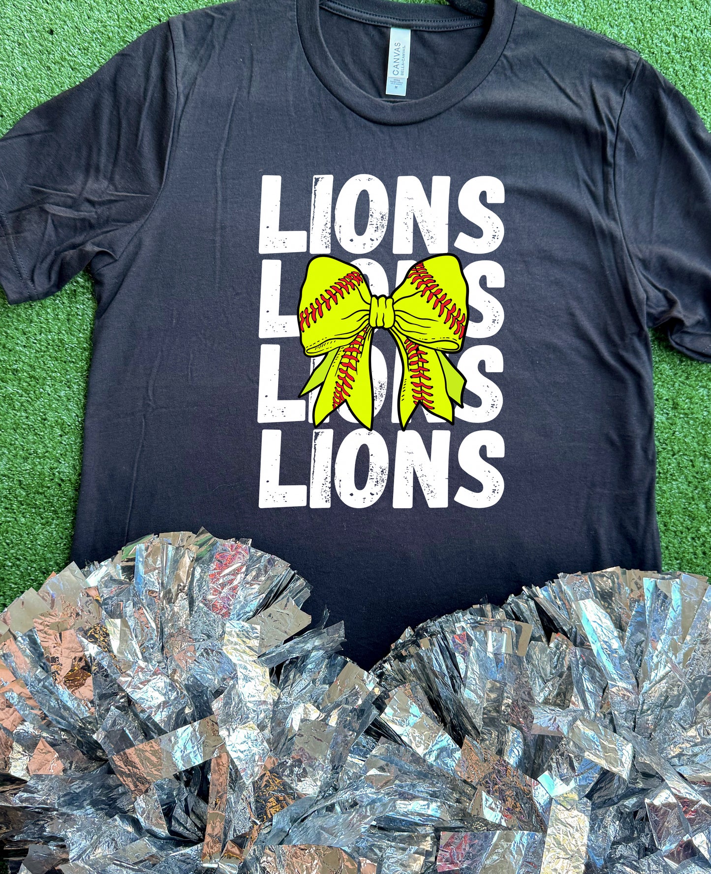Kaufman Lions Softball Bow Tee