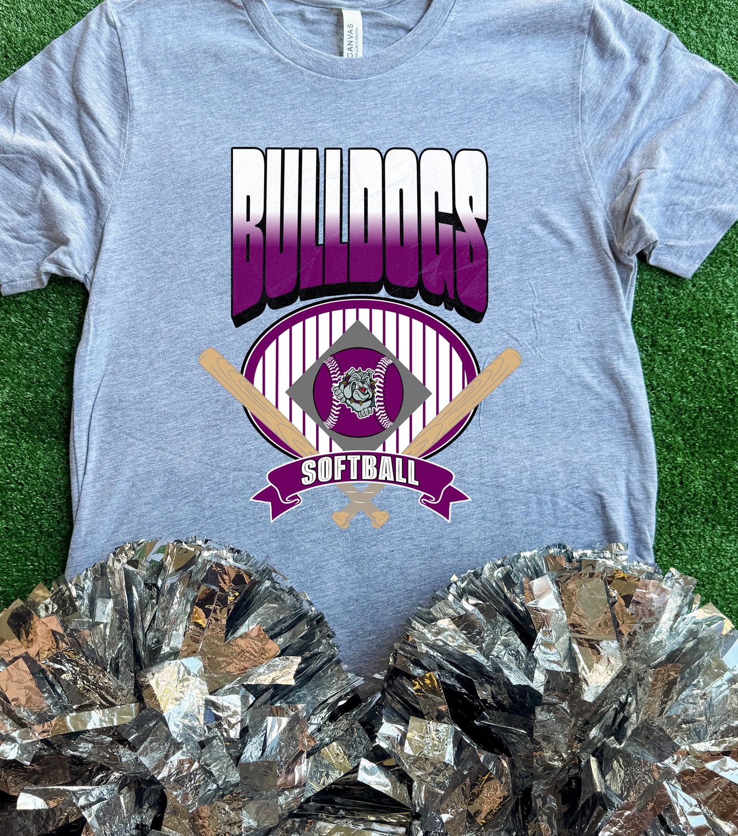 Eustace Bulldogs Striped Softball Tee