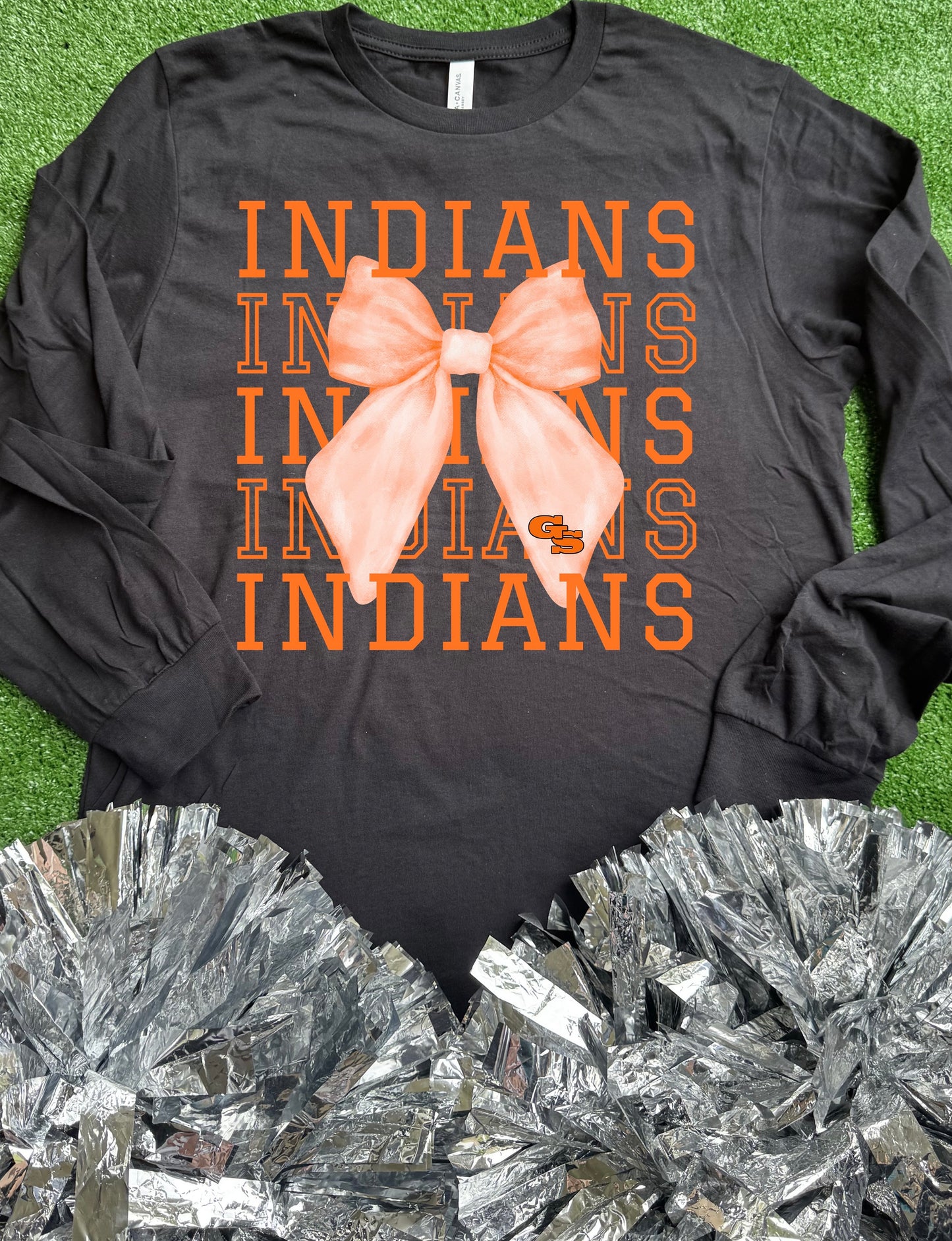 Grand Saline Indians Bow Long Sleeve Tee