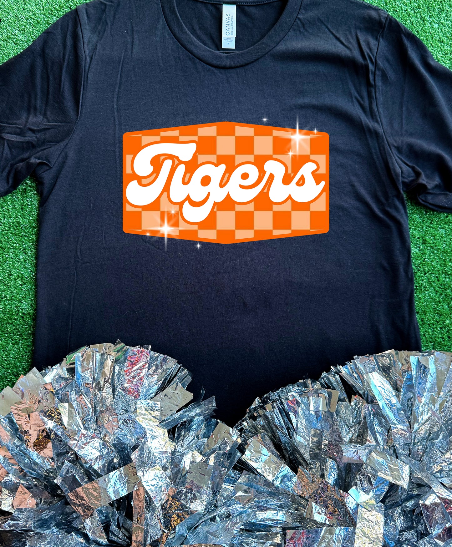 Commerce Tigers Checkered Retro Tee