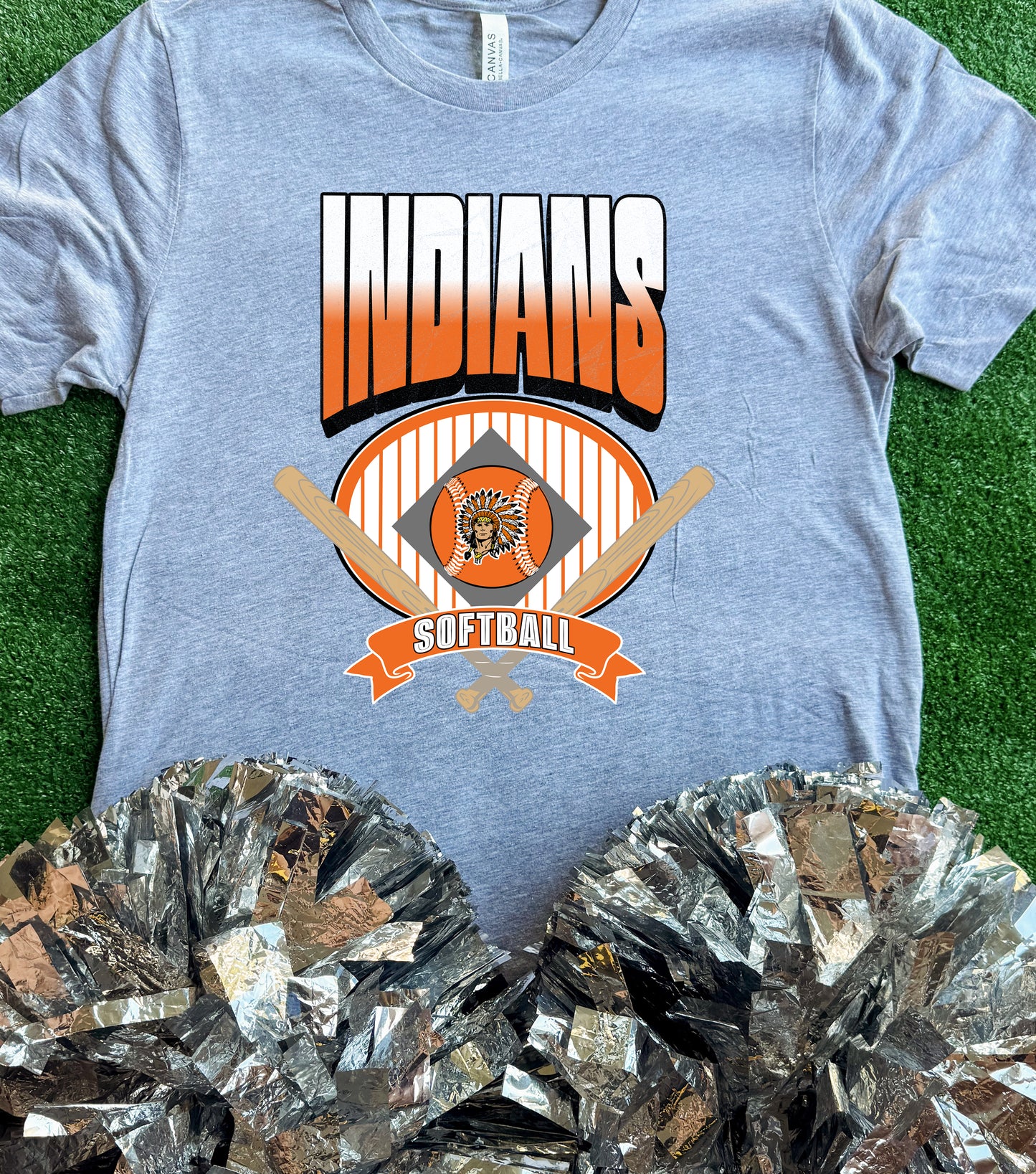 Grand Saline Indians Striped Softball Tee