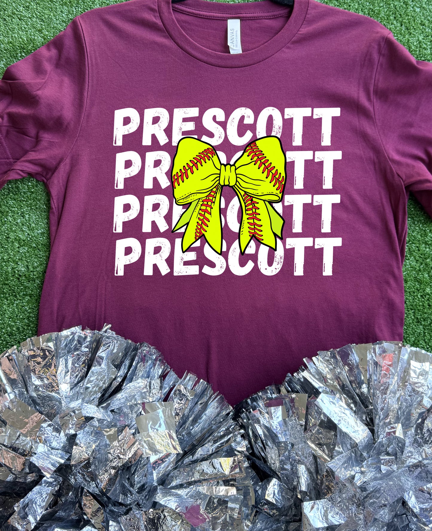 Prescott Curley Wolves Softball Bow Tee
