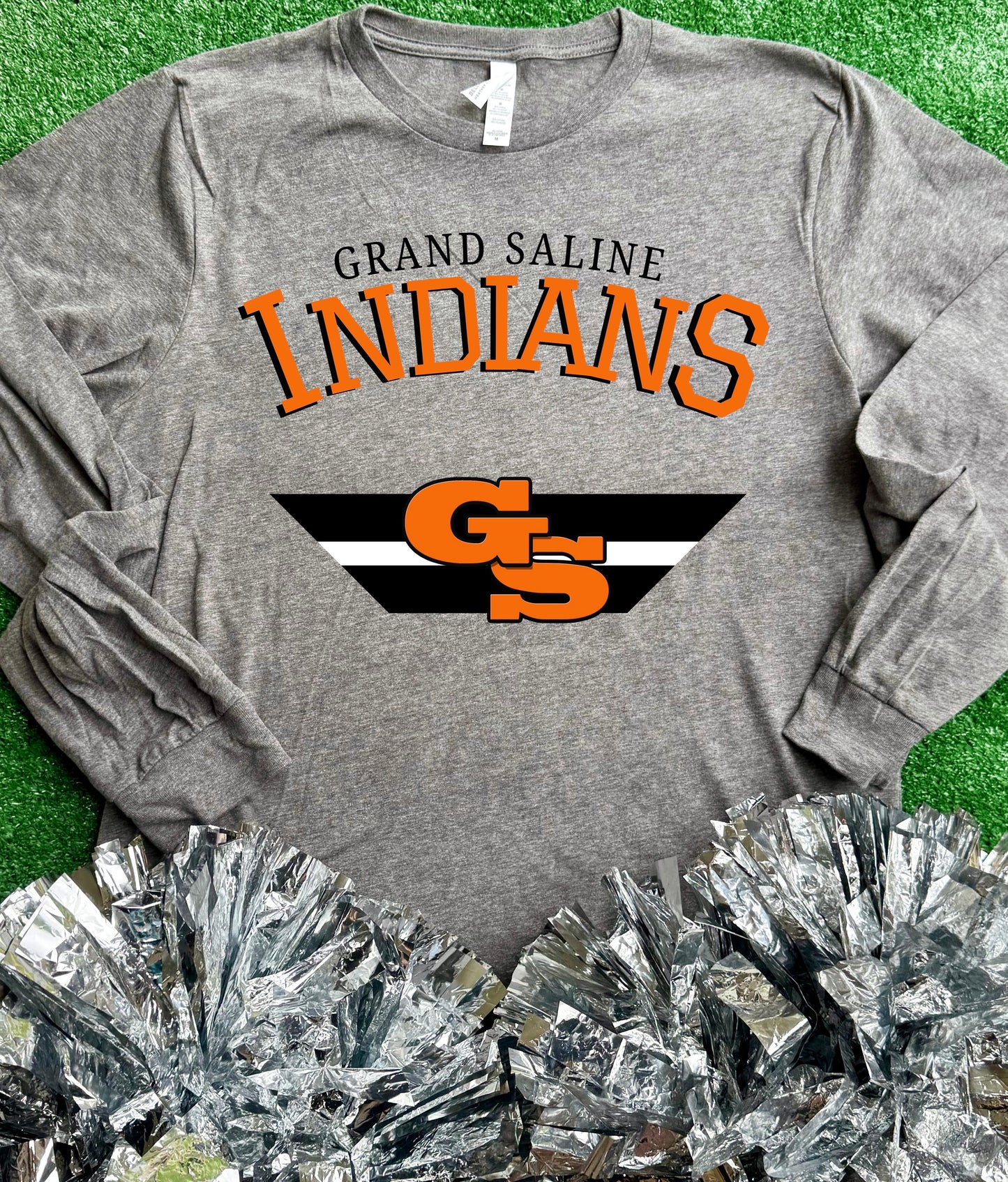 Grand Saline Indians Stripe Long Sleeve Tee