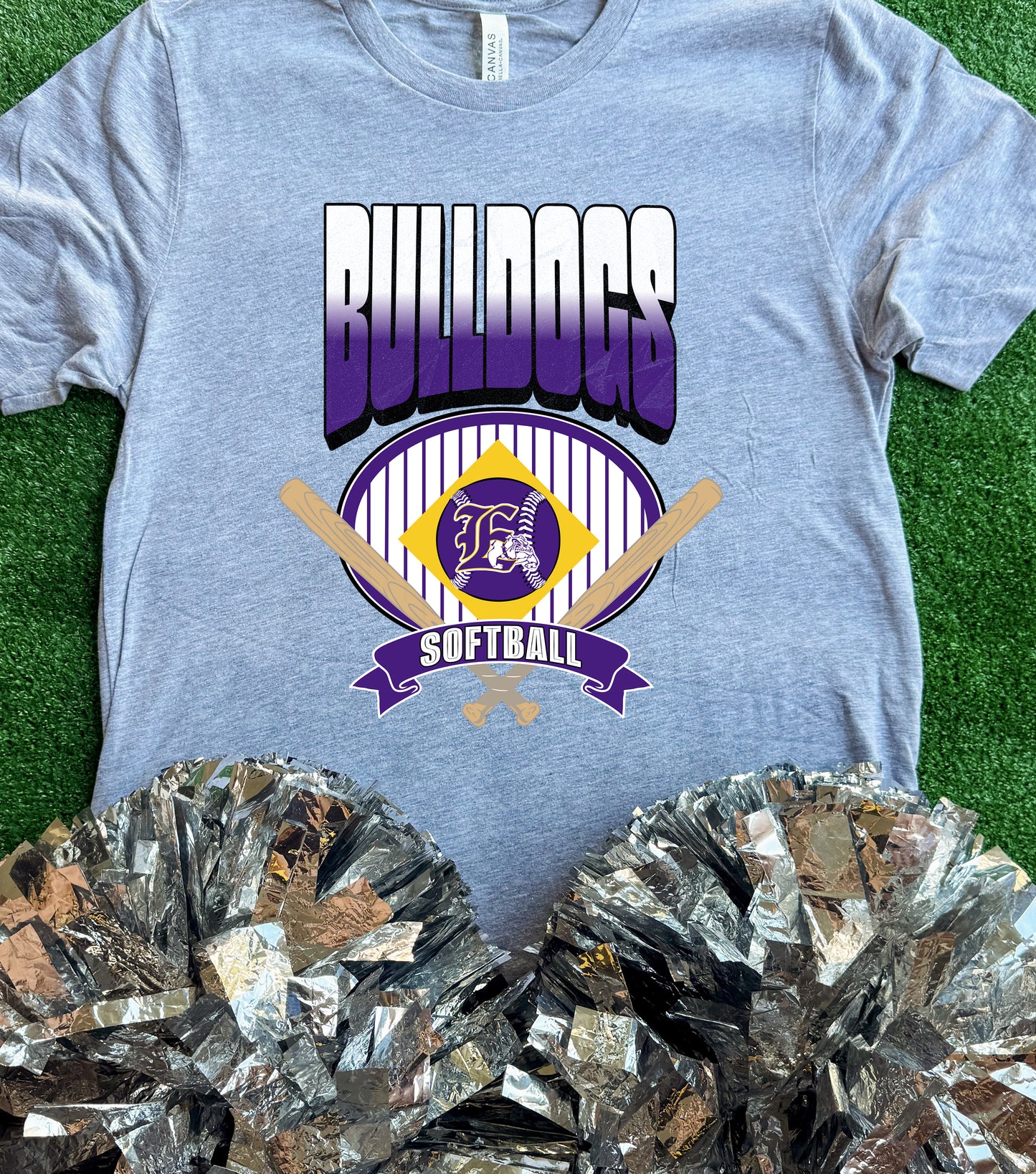 Edgewood Bulldogs Striped Softball Tee