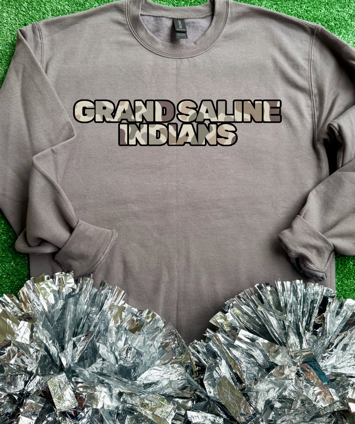 Grand Saline Indians Camo Sweatshirt