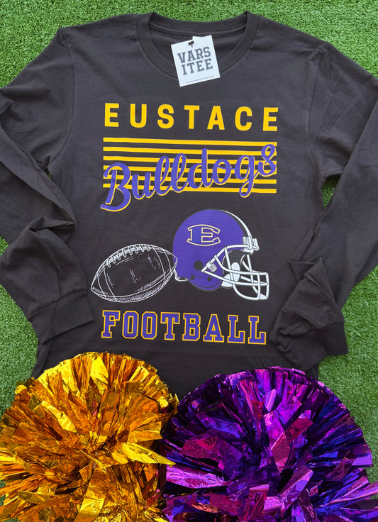 Eustace Bulldogs Football Graphic Long Sleeve Tee