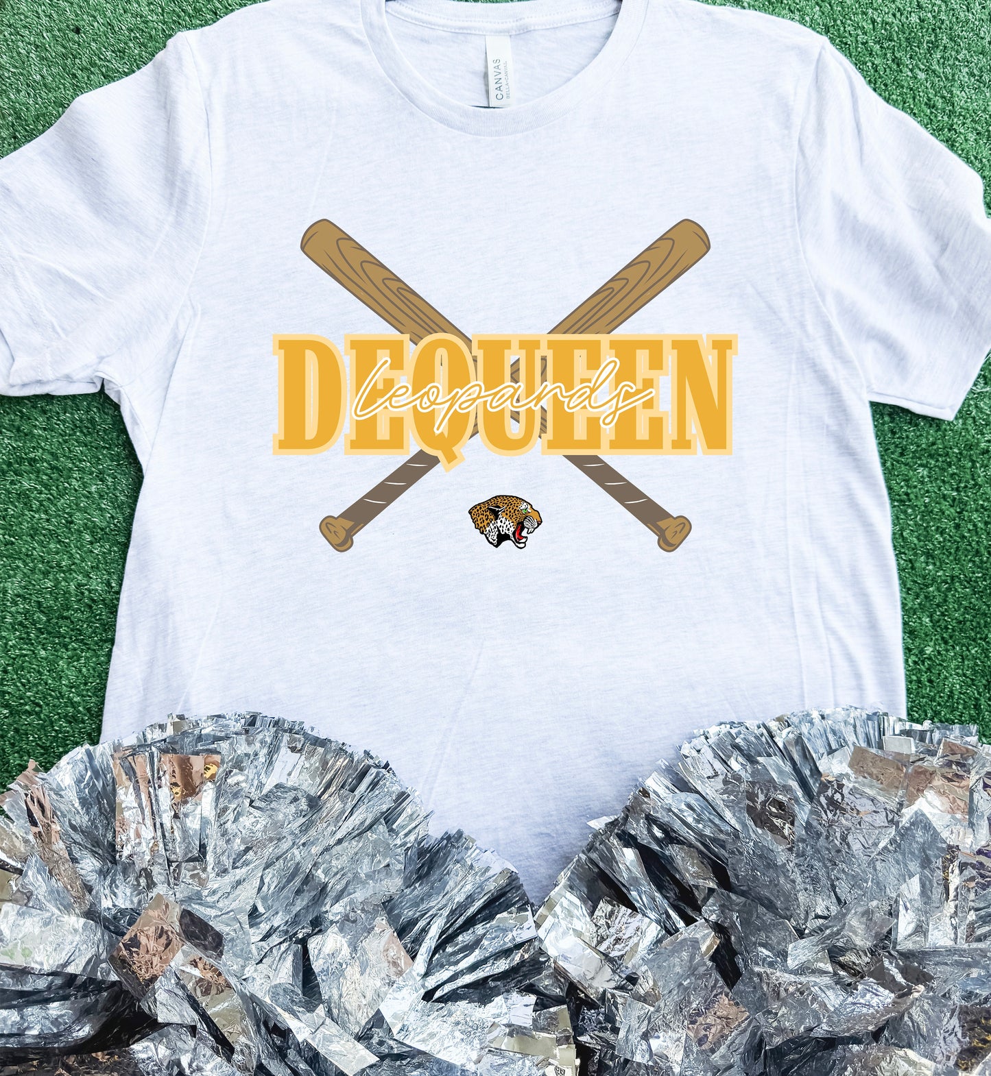 DeQueen Leopards Bat Tee