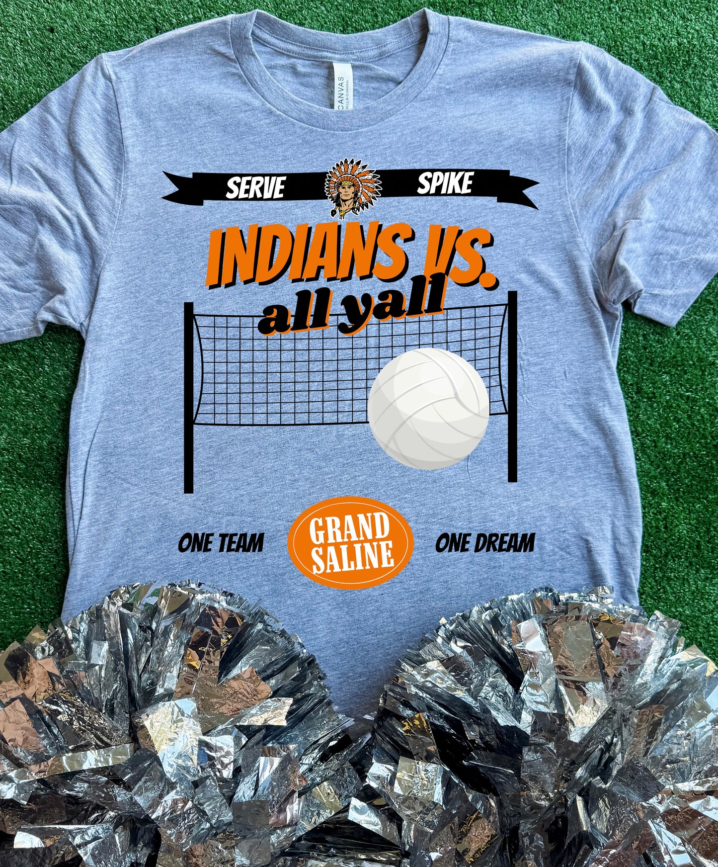 Grand Saline Indians Volleyball VS All Yall Tee