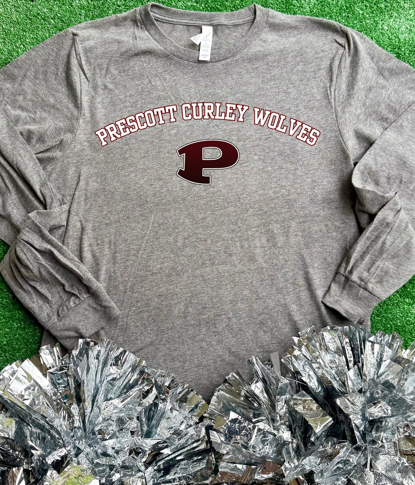 Prescott Curley Wolves Curve Long Sleeve Tee