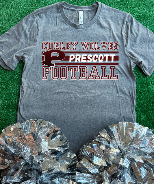 Prescott Curley Wolves Football Tee