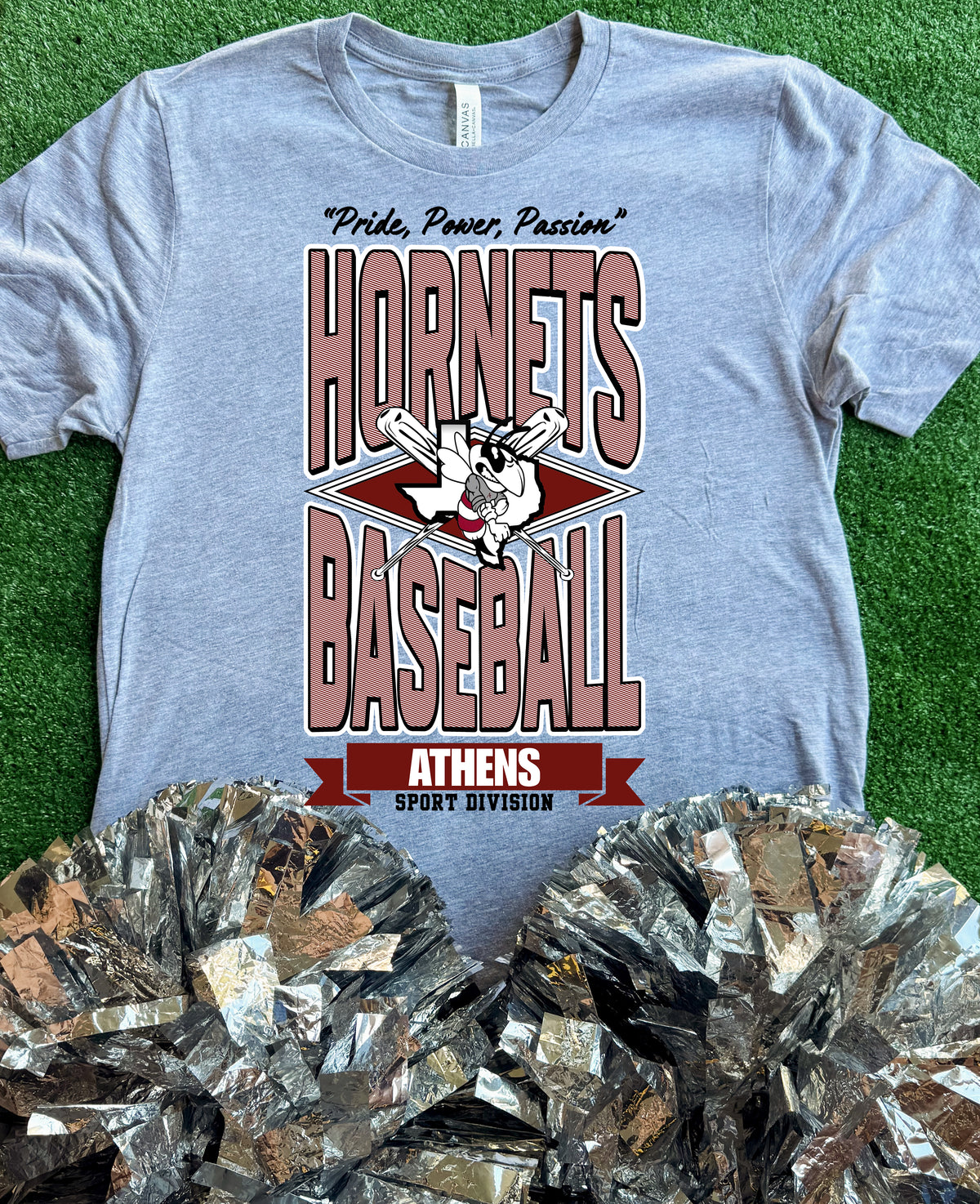 Athens Hornets Striped Baseball Tee
