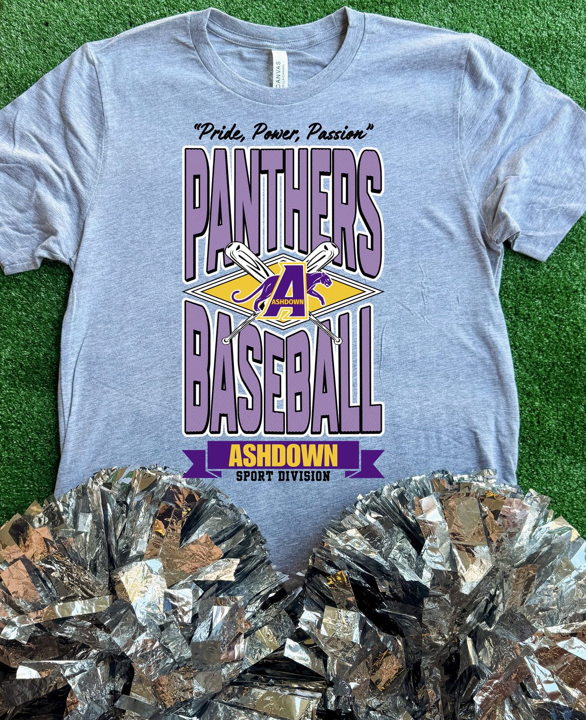 Ashdown Panthers Striped Baseball Tee