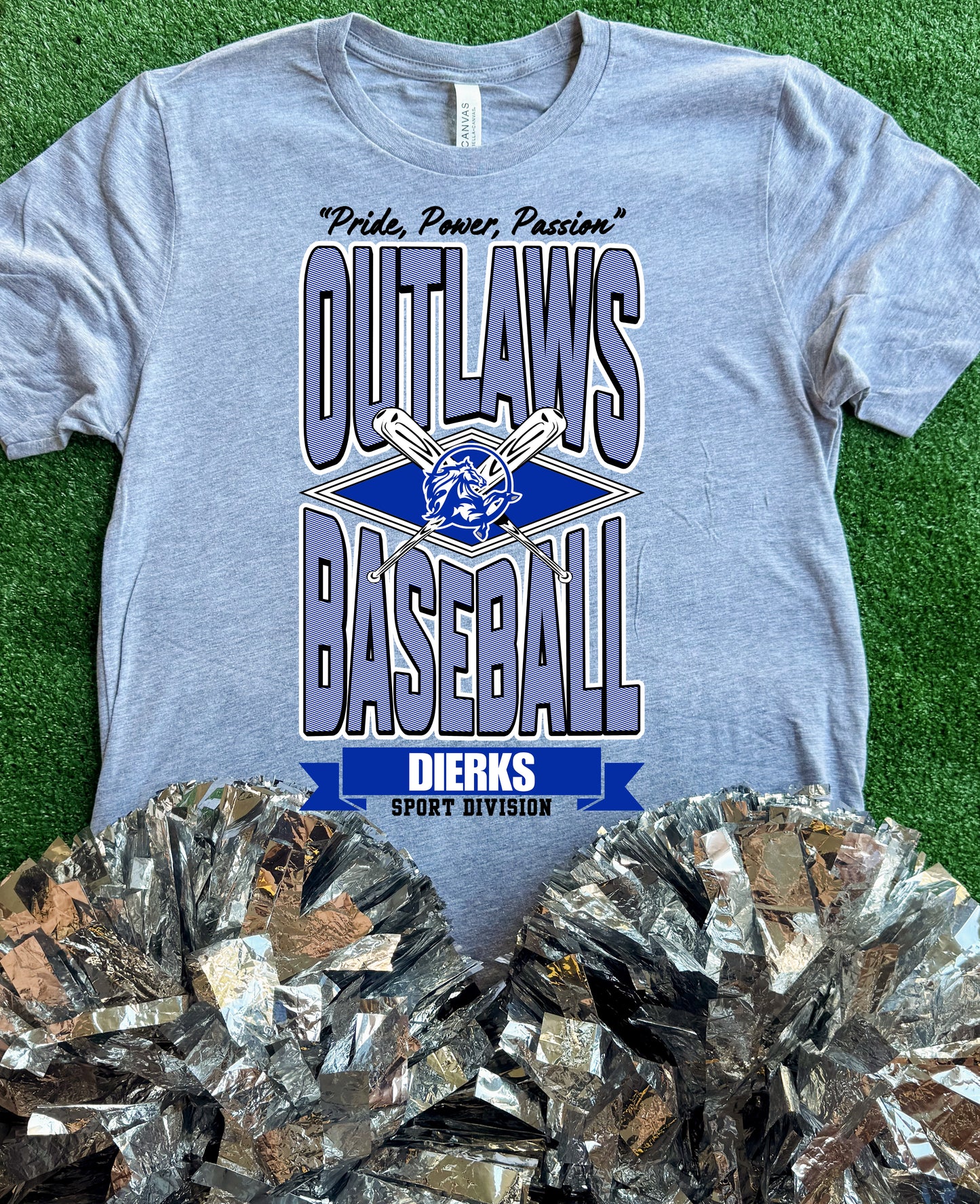 Dierks Outlaws Striped Baseball Tee