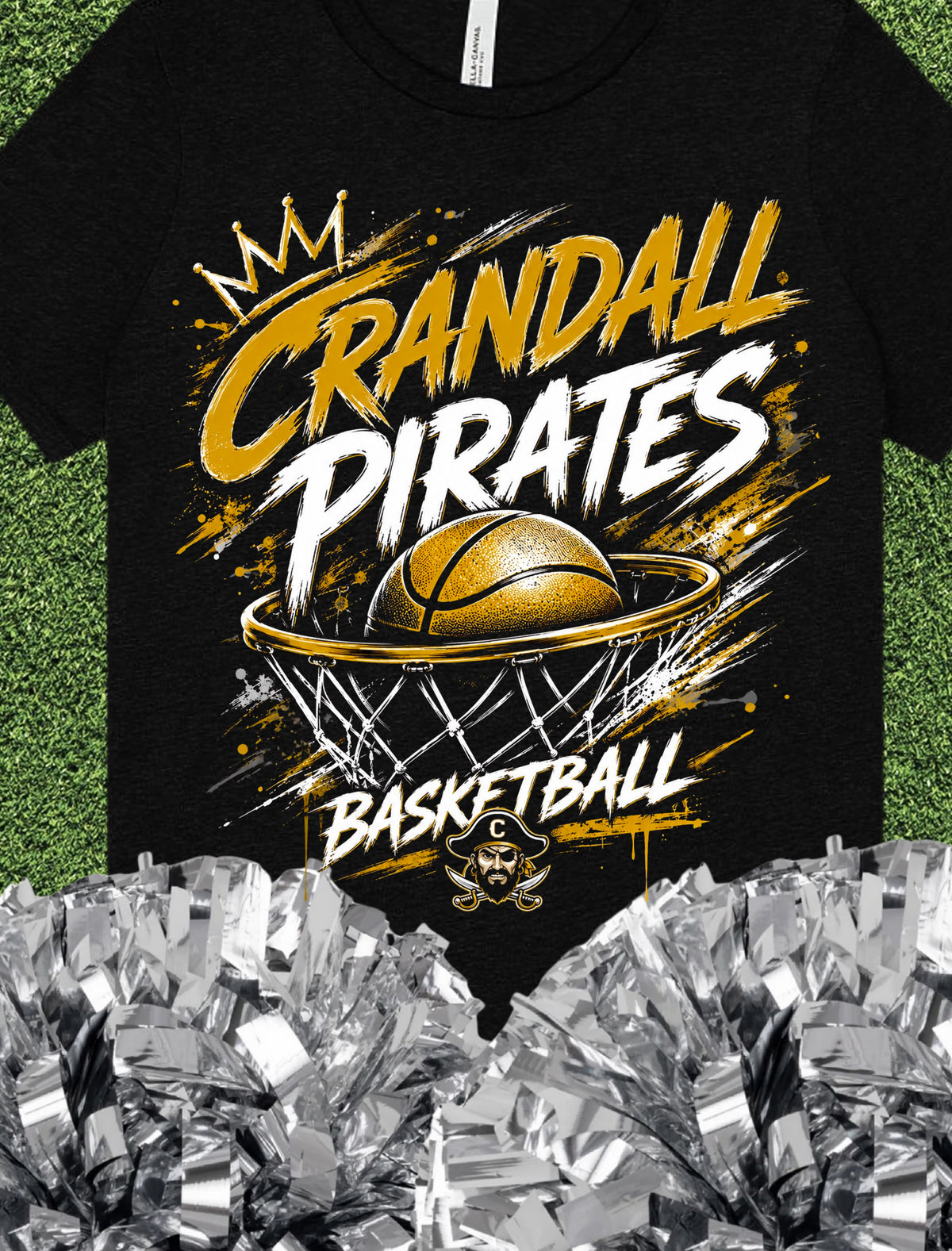 Crandall Pirates Basketball Tee
