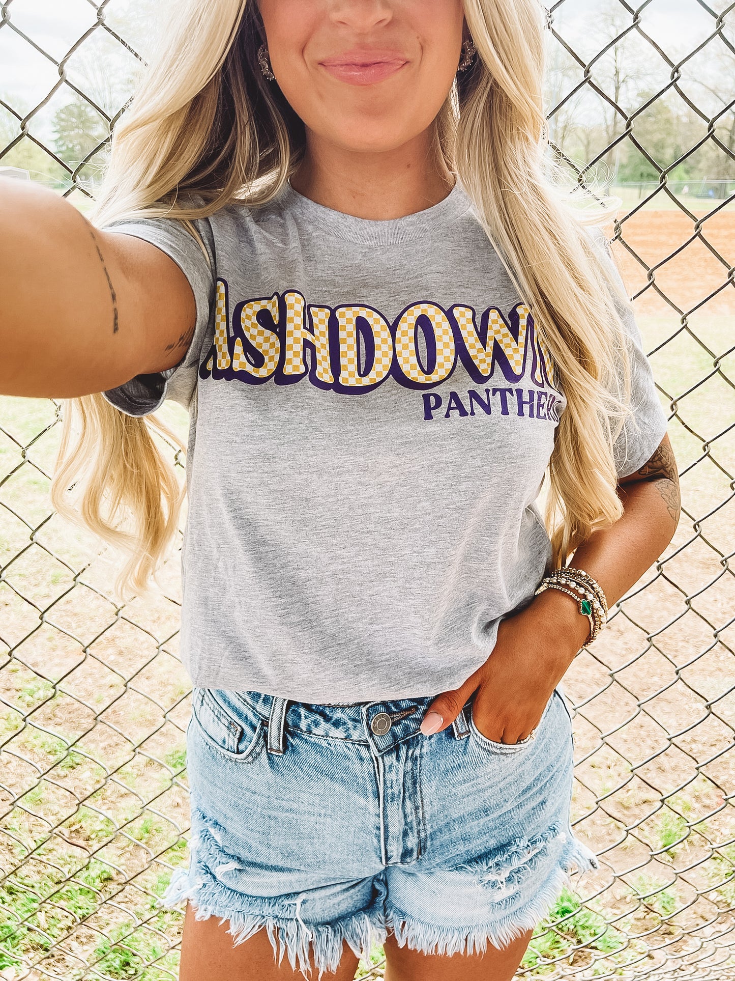 Ashdown Panthers Checker Tee