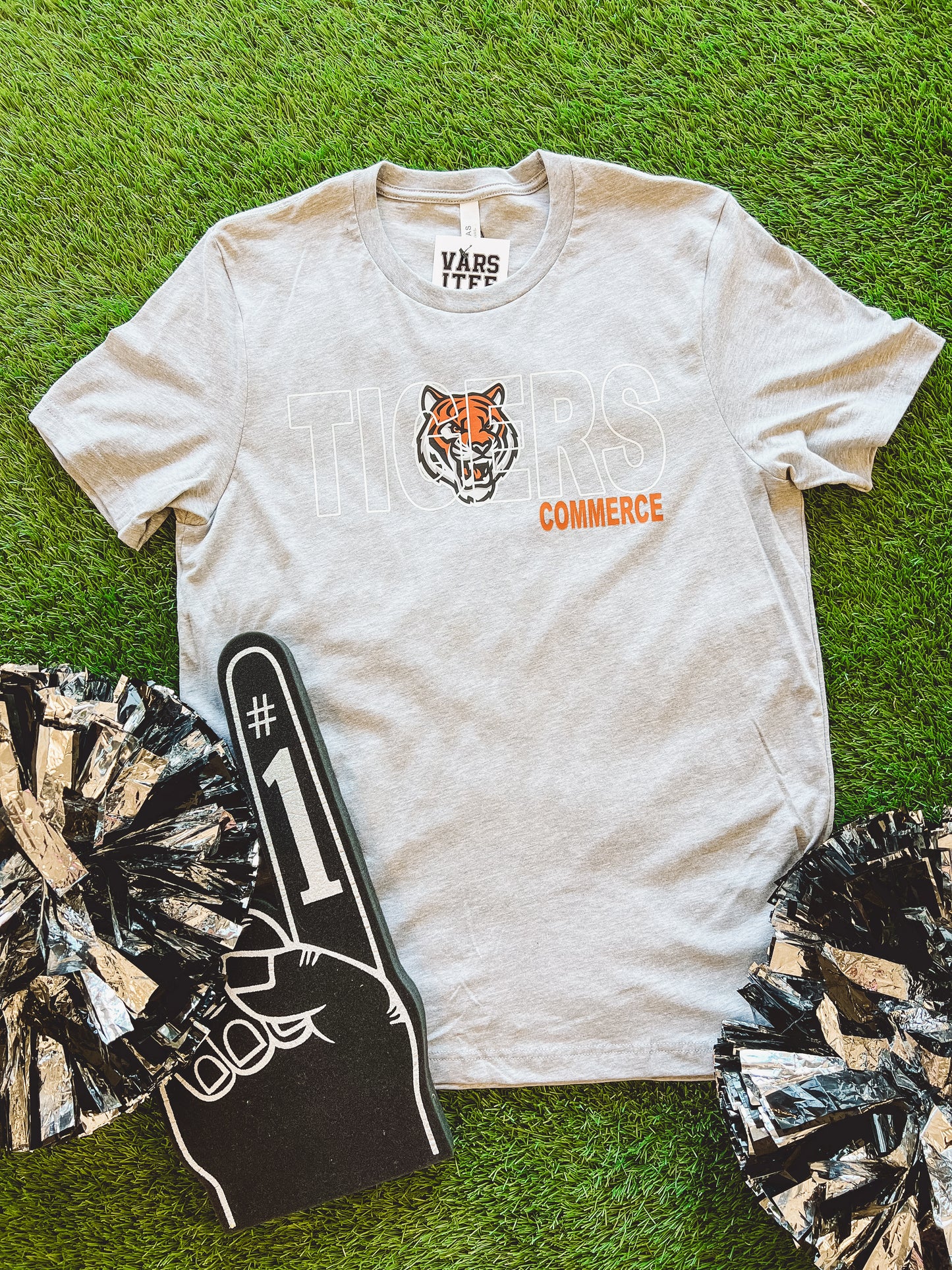 Commerce Tiger Outline with Logo Tee