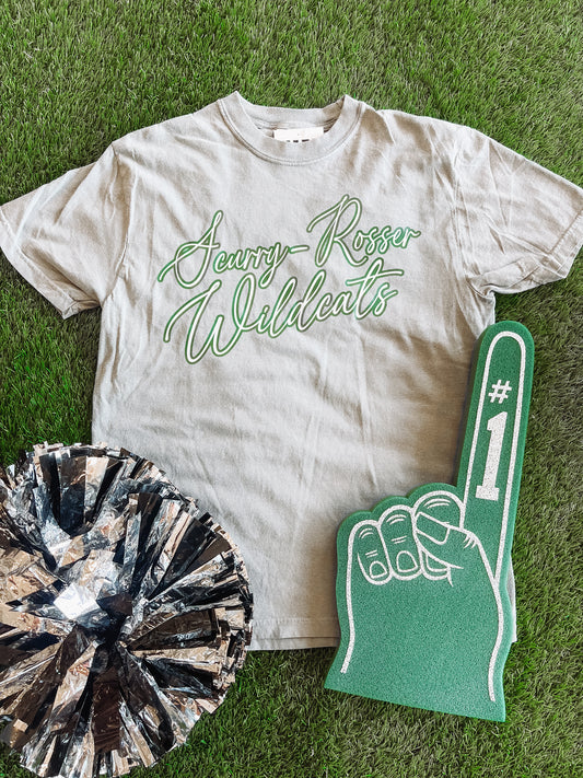 Scurry-Rosser Wildcats Cursive Outline Tee
