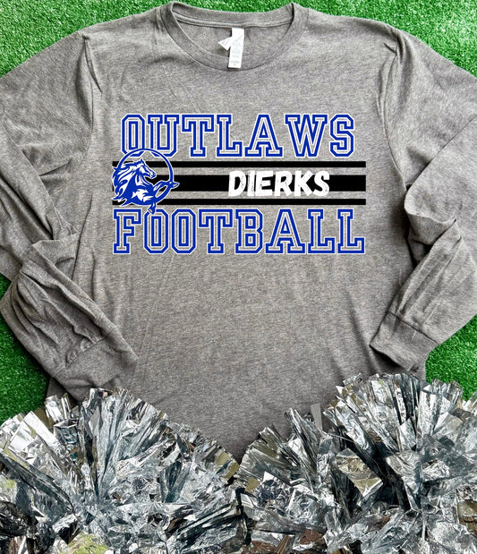 Dierks Outlaws Football Long Sleeve Tee