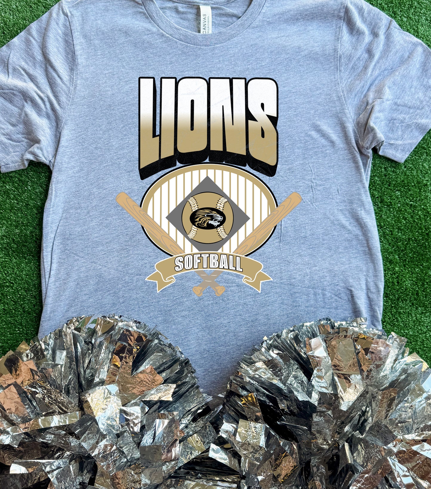 Kaufman Lions Striped Softball Tee
