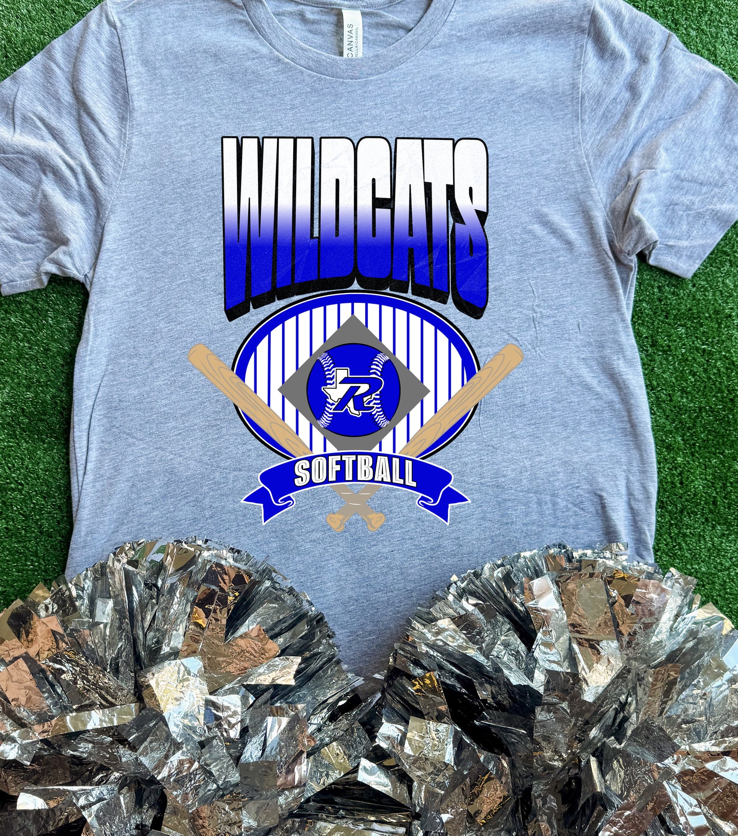 Rains Wildcats Striped Softball Tee