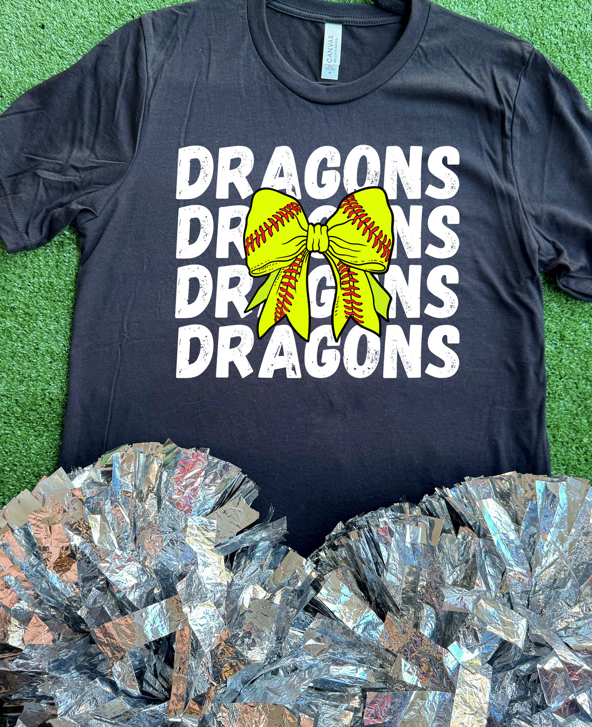 Genoa Central Dragons Softball Bow Tee