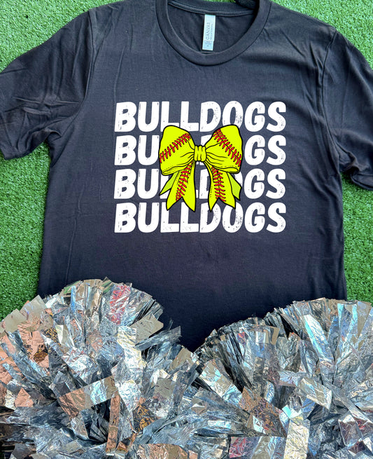 Bulldogs Softball Bow Tee