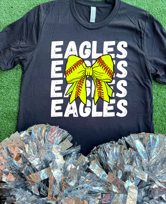Canton Eagles Softball Bow Tee