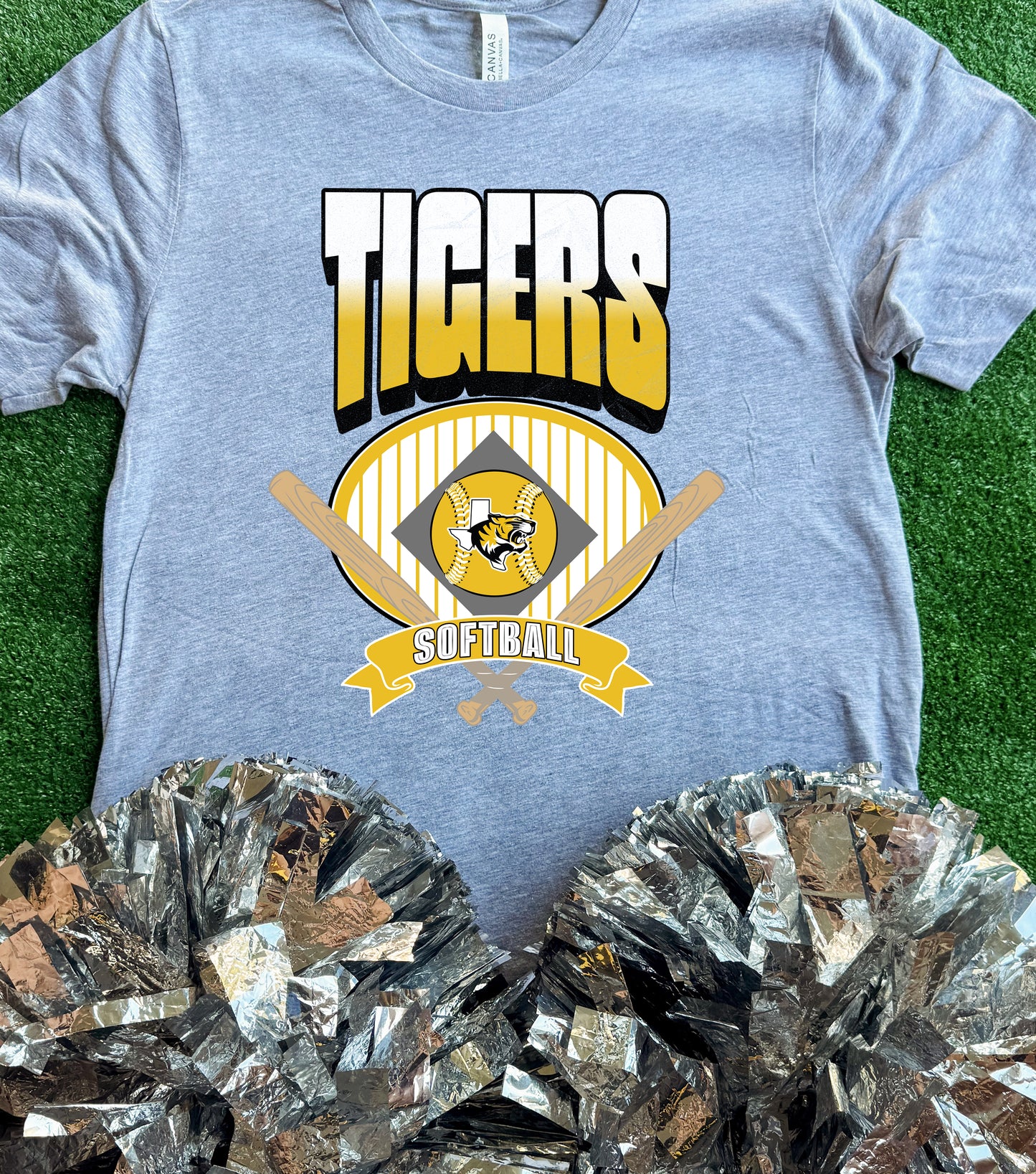 Malakoff Tigers Striped Softball Tee