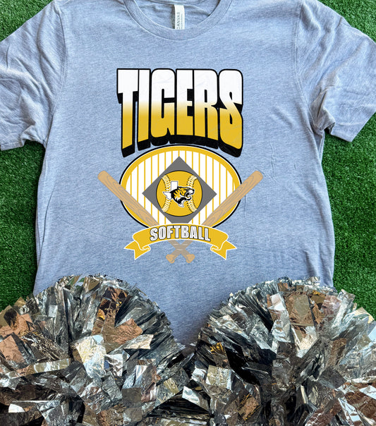 Malakoff Tigers Striped Softball Tee