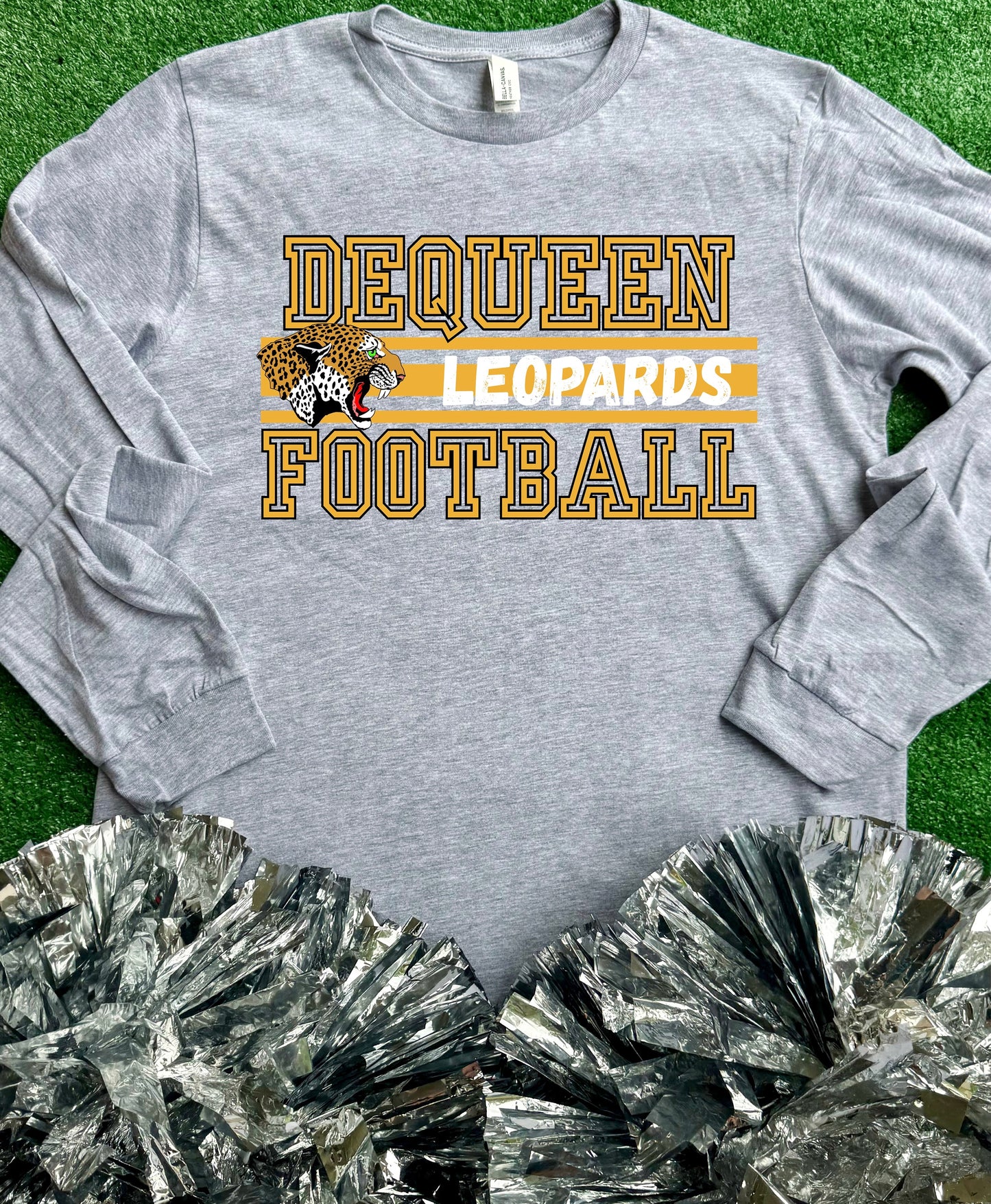 DeQueen Leopards Football Long Sleeve Tee