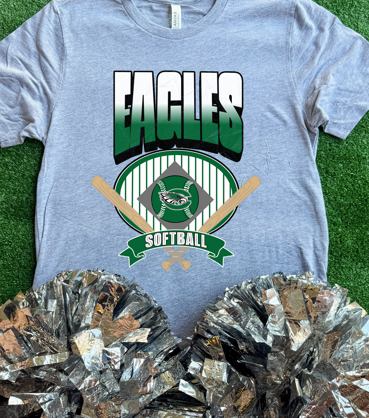 Canton Eagles Striped Softball Tee