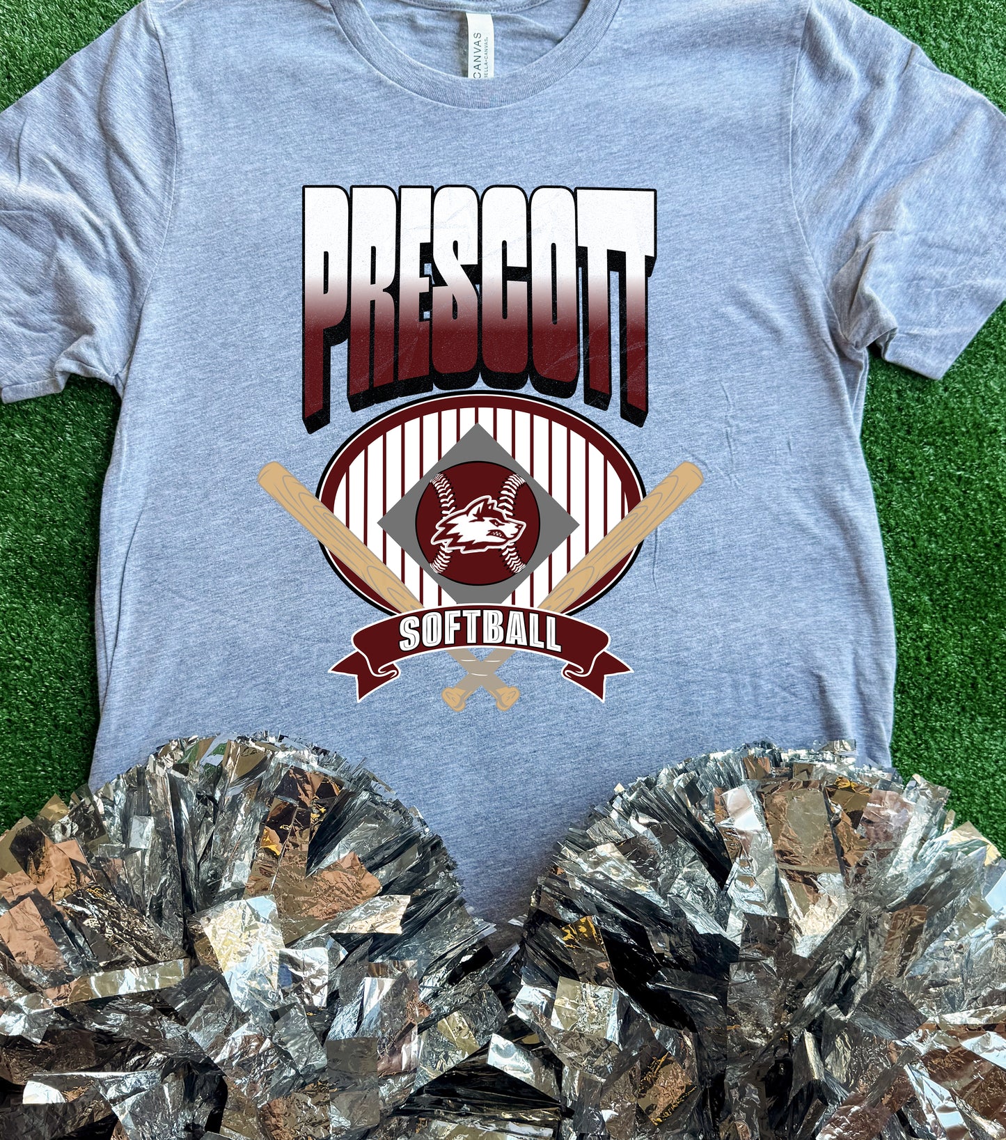 Prescott Curley Wolves Striped Softball Tee