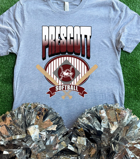 Prescott Curley Wolves Striped Softball Tee