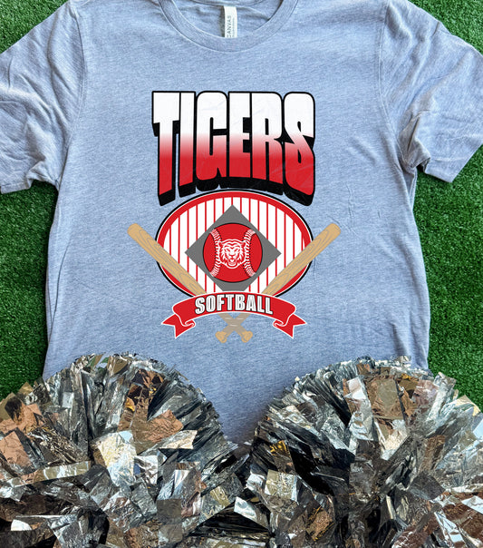 Terrell Tigers Striped Softball Tee