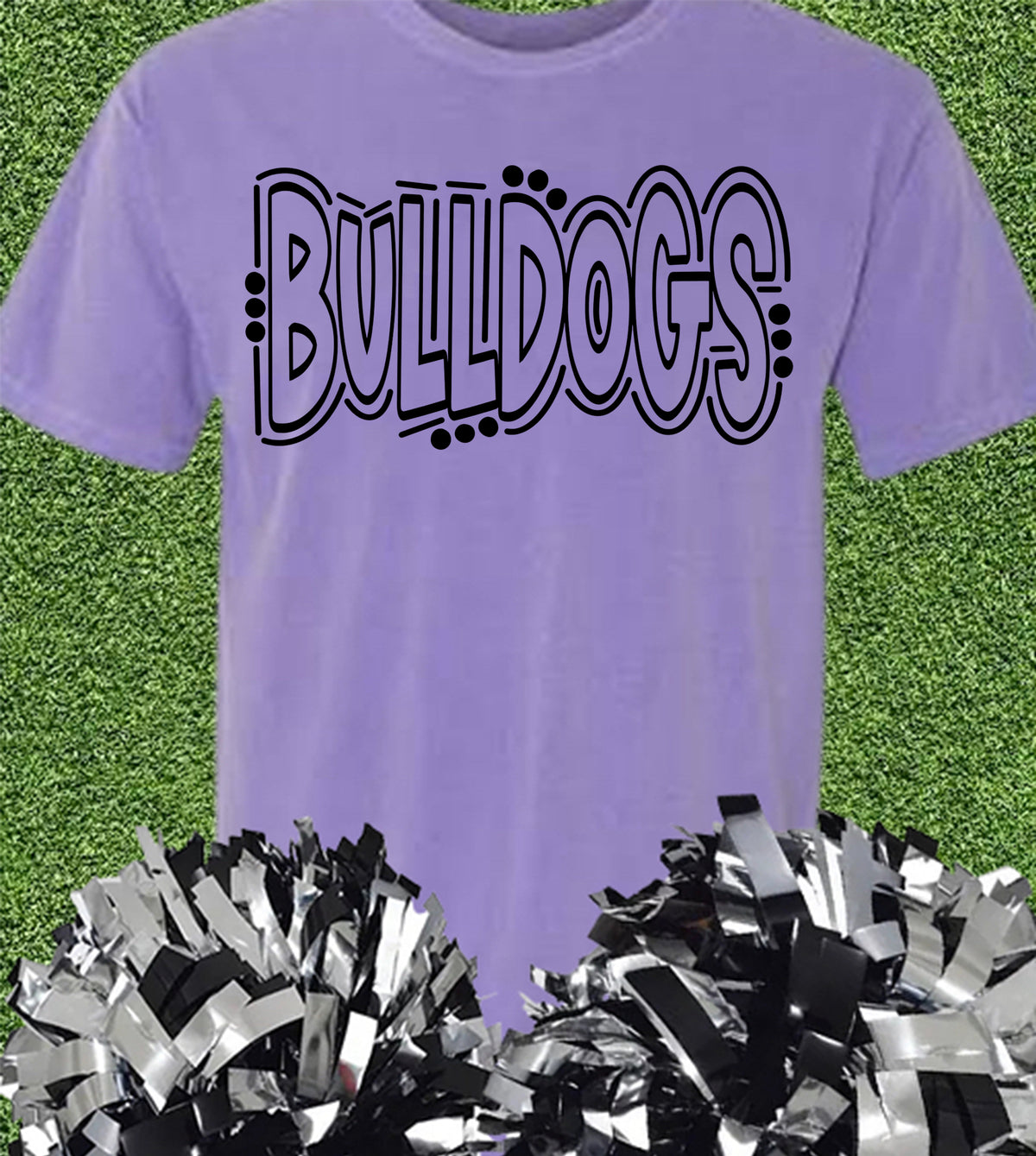 Purple Bulldogs Doodle Tee