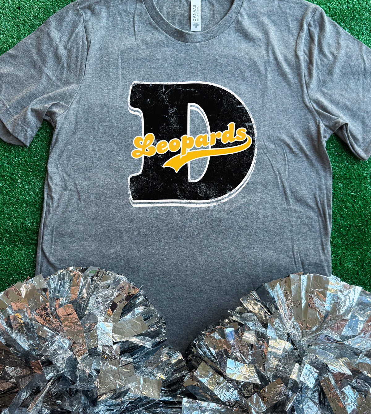 DeQueen Leopards Initial Tee
