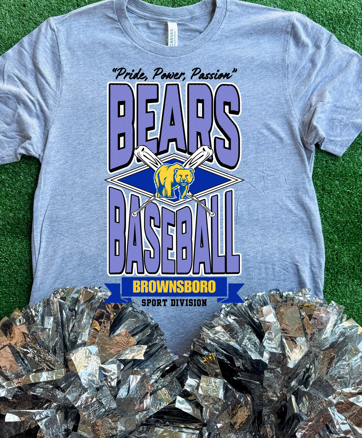 Brownsboro Bears Striped Baseball Tee