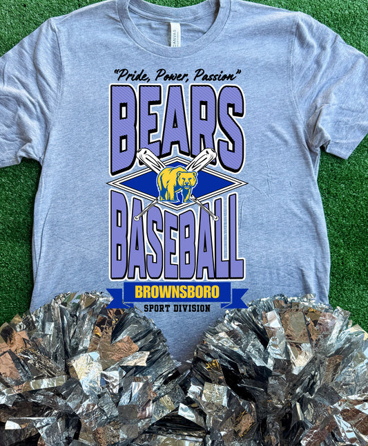 Brownsboro Bears Striped Baseball Tee
