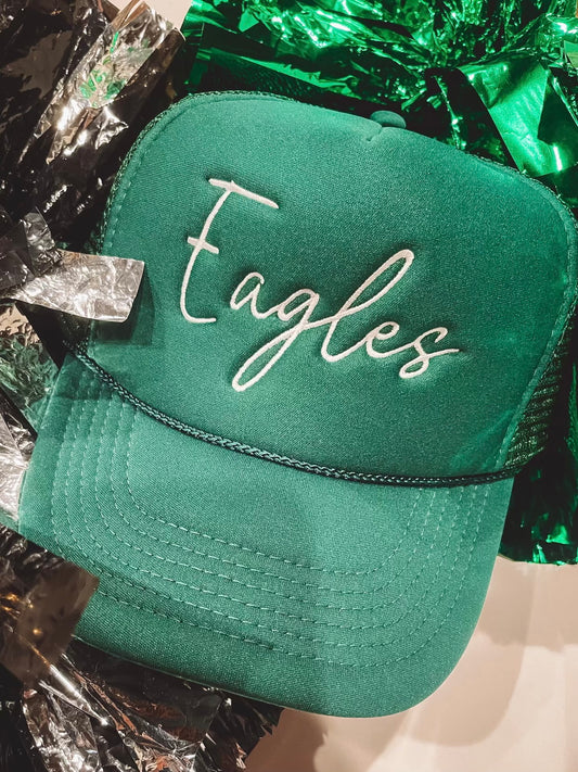 Cursive Eagles Trucker Hat