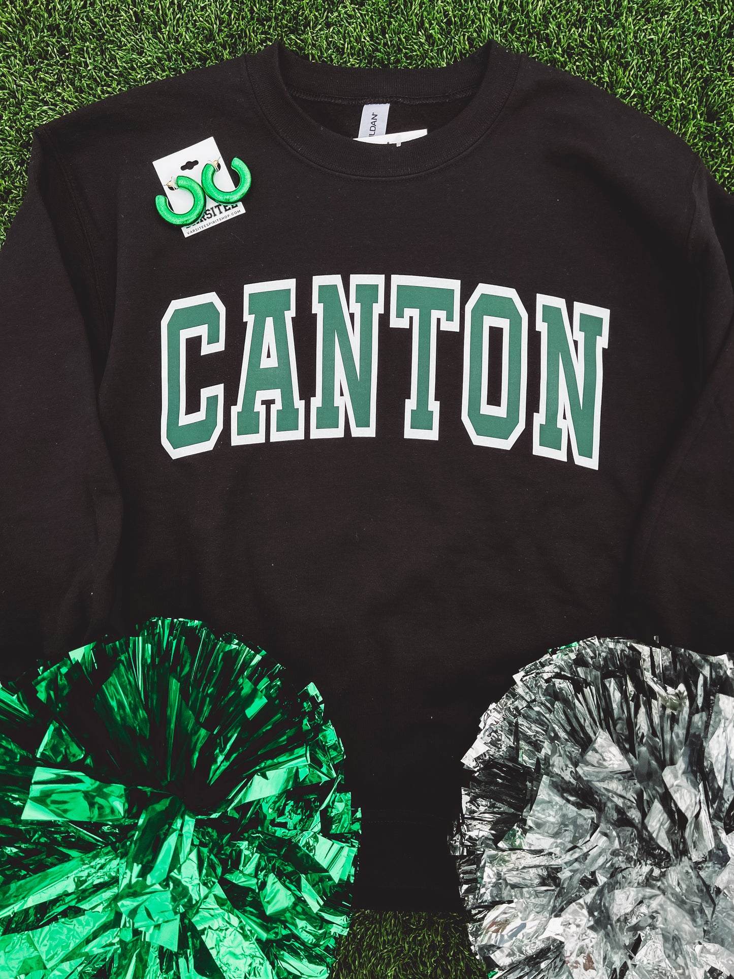 Canton Varsity Sweatshirt in Black