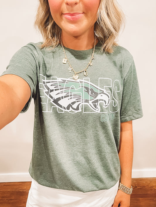 YOUTH Eagles Outline Head Logo Tee