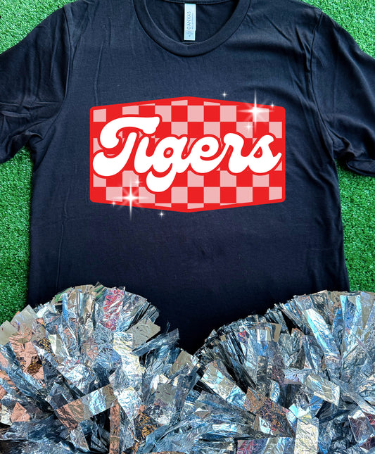 Terrell Tigers Checkered Retro Tee