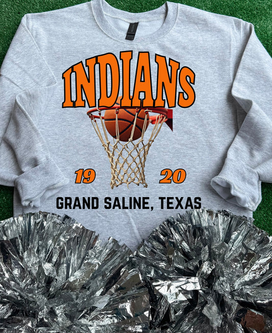 Grand Saline Indians Basketball Sweatshirt