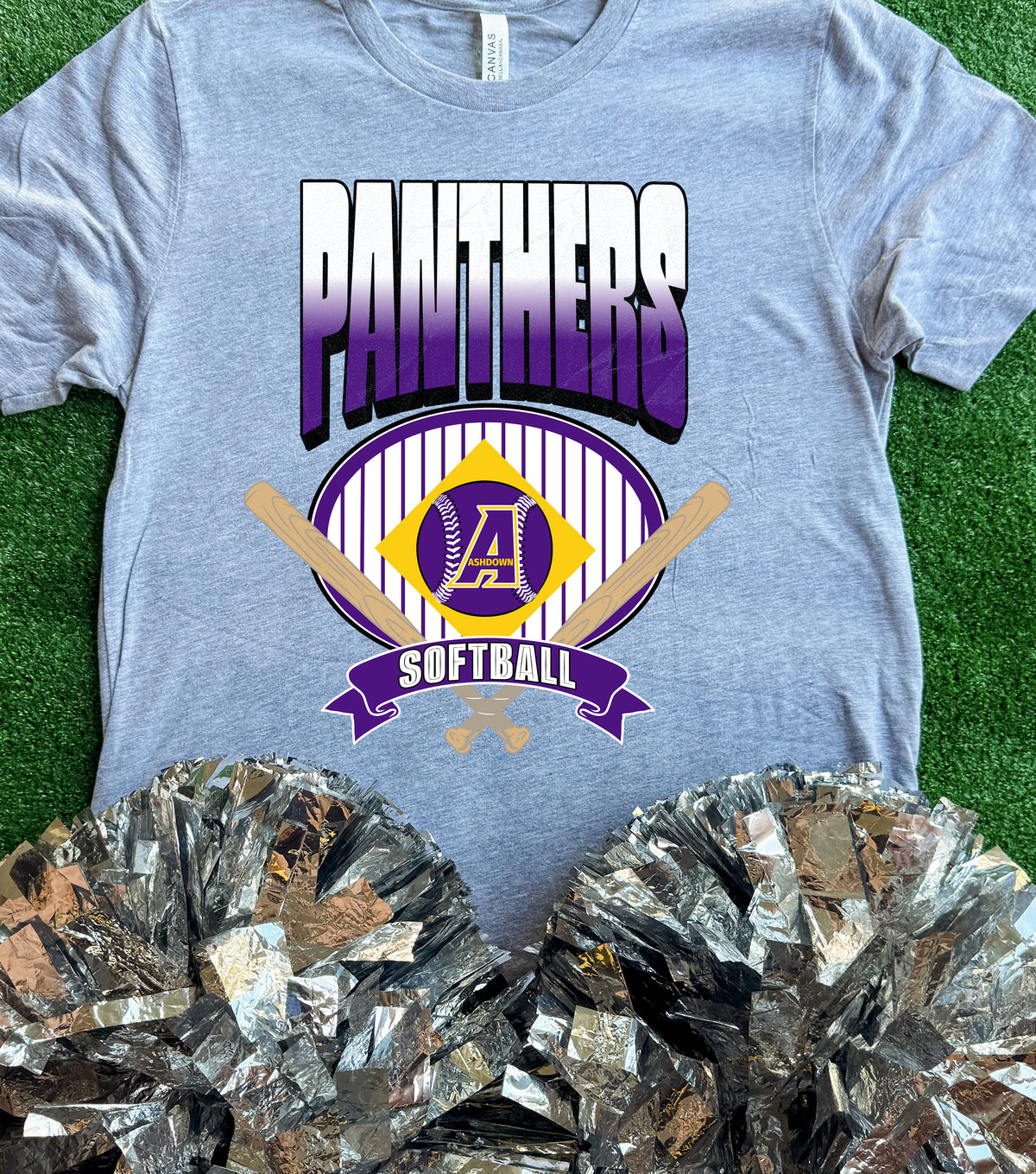 Ashdown Panthers Striped Softball Tee