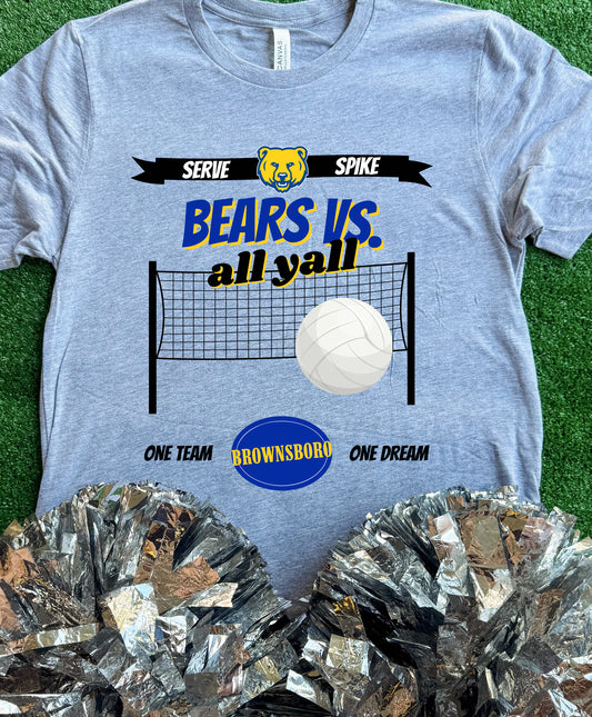 Brownsboro Bears Volleyball VS All Yall Tee