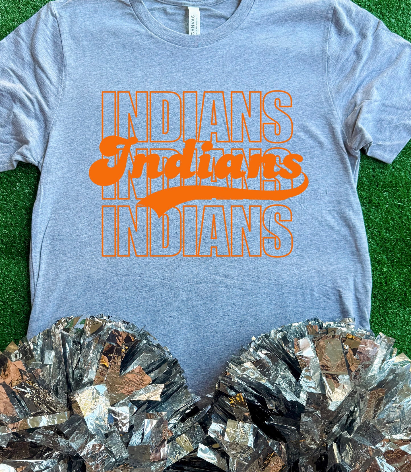 Grand Saline Indians Retro Outline Tee