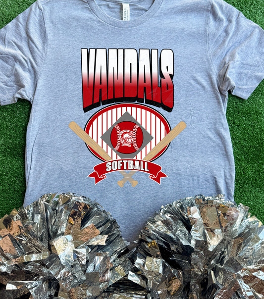 Van Vandals Striped Softball Tee