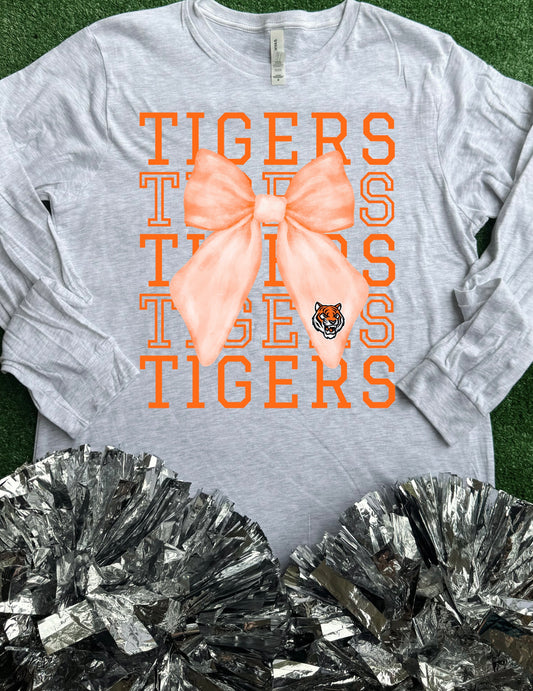 Commerce Tigers Bow Long Sleeve Tee