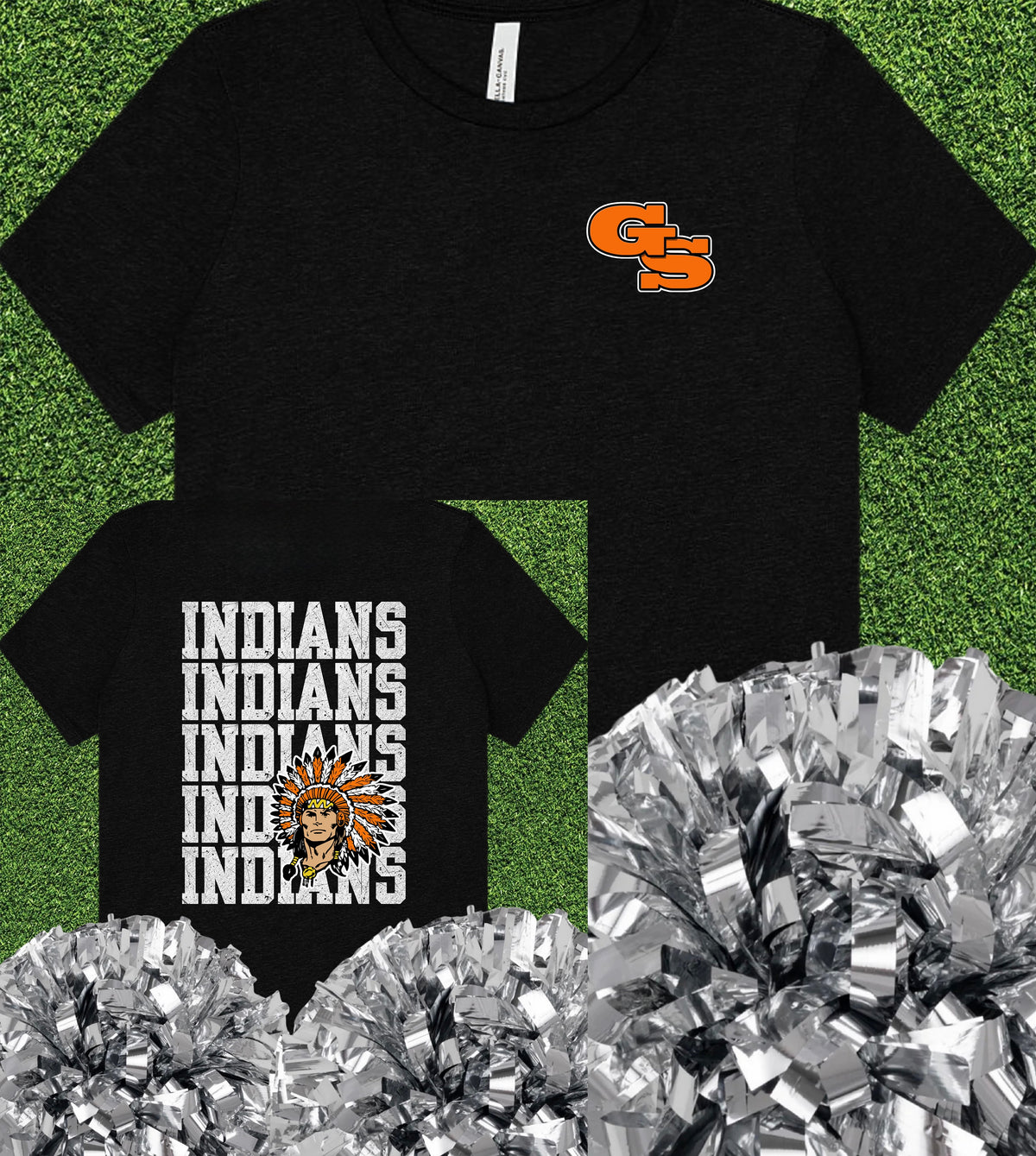 Grand Saline Indians Repeat Logo Tee